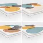 - RealHomes Fermuarlı Sandalye Minderi - Realhomes  4'lü Renkli Zemin Üzerinde Onedraw Çizimli Modern Fermuarlı Sandalye Minderi Seti Realhomes