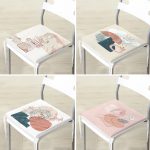 - RealHomes Fermuarlı Sandalye Minderi - Realhomes 4'lü Renkli Zemin Üzerinde Onedraw Çizimli Modern Fermuarlı Sandalye Minderi Seti Realhomes