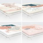 - RealHomes Fermuarlı Sandalye Minderi - Realhomes 4'lü Renkli Zemin Üzerinde Onedraw Çizimli Modern Fermuarlı Sandalye Minderi Seti Realhomes