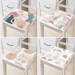 - RealHomes Fermuarlı Sandalye Minderi - Realhomes  4'lü Renkli Zemin Üzerinde Onedraw Çizimli Modern Fermuarlı Sandalye Minderi Seti Realhomes