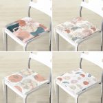 - RealHomes Fermuarlı Sandalye Minderi - Realhomes  4'lü Renkli Zemin Üzerinde Onedraw Çizimli Modern Fermuarlı Sandalye Minderi Seti Realhomes