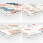 - RealHomes Fermuarlı Sandalye Minderi - Realhomes  4'lü Renkli Zemin Üzerinde Onedraw Çizimli Modern Fermuarlı Sandalye Minderi Seti Realhomes