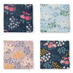 4'lü Renkli Zemin Üzerinde Çiçek Desenli Modern Fermuarlı Sandalye Minderi Seti Realhomes