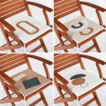 - RealHomes Fermuarlı Sandalye Minderi - Realhomes 4'lü Renkli Zemin Üzerinde Onedraw Çizimli Modern Fermuarlı Sandalye Minderi Seti Realhomes