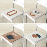 - RealHomes Fermuarlı Sandalye Minderi - Realhomes 4'lü Renkli Zemin Üzerinde Onedraw Çizimli Modern Fermuarlı Sandalye Minderi Seti Realhomes