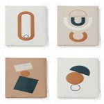 - RealHomes Fermuarlı Sandalye Minderi - Realhomes 4'lü Renkli Zemin Üzerinde Onedraw Çizimli Modern Fermuarlı Sandalye Minderi Seti Realhomes