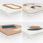 - RealHomes Fermuarlı Sandalye Minderi - Realhomes 4'lü Renkli Zemin Üzerinde Onedraw Çizimli Modern Fermuarlı Sandalye Minderi Seti Realhomes