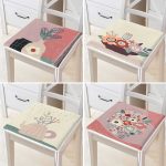 - RealHomes Fermuarlı Sandalye Minderi - Realhomes  4'lü Renkli Zemin Üzerinde Onedraw Çizimli Vazo Desenli Modern Fermuarlı Sandalye Minderi Seti Realhomes