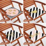 - RealHomes Fermuarlı Sandalye Minderi - Realhomes  4'lü Beyaz Zemin Üzerinde Gold Detaylı Yazılı Modern Fermuarlı Sandalye Minderi Seti Realhomes