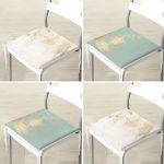 - RealHomes Fermuarlı Sandalye Minderi - Realhomes  4'lü Renkli Zemin Üzerinde Gold Detaylı Mermer Desenli Modern Fermuarlı Sandalye Minderi Seti Realhomes