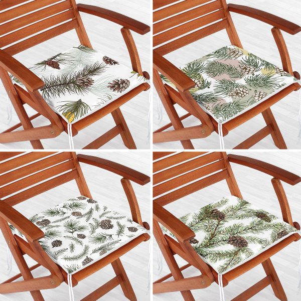 - RealHomes Fermuarlı Sandalye Minderi - Realhomes  4'lü Siyah Zemin Üzerinde Çiçek Desenli Modern Fermuarlı Sandalye Minderi Seti Realhomes