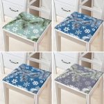 - RealHomes Fermuarlı Sandalye Minderi - Realhomes 4'lü Renkli Zemin Üzerinde Kartanesi Desenli Modern Fermuarlı Sandalye Minderi Seti Realhomes