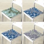 - RealHomes Fermuarlı Sandalye Minderi - Realhomes 4'lü Renkli Zemin Üzerinde Kartanesi Desenli Modern Fermuarlı Sandalye Minderi Seti Realhomes