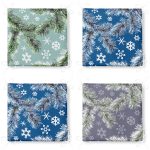 - RealHomes Fermuarlı Sandalye Minderi - Realhomes 4'lü Renkli Zemin Üzerinde Kartanesi Desenli Modern Fermuarlı Sandalye Minderi Seti Realhomes