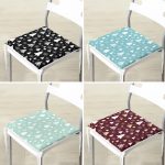 4'lü Renkli Zemin Üzerinde Çamağacı Desenli Modern Fermuarlı Sandalye Minderi Seti Realhomes