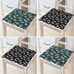 4'lü Renkli Zemin Üzerinde Çamağacı Desenli Modern Fermuarlı Sandalye Minderi Seti Realhomes