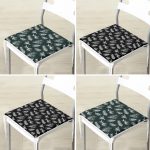 4'lü Renkli Zemin Üzerinde Çamağacı Desenli Modern Fermuarlı Sandalye Minderi Seti Realhomes