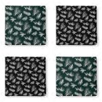 4'lü Renkli Zemin Üzerinde Çamağacı Desenli Modern Fermuarlı Sandalye Minderi Seti Realhomes