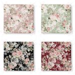 4'lü Renkli Zemin Üzerinde Çiçek Desenli Modern Fermuarlı Sandalye Minderi Seti Realhomes