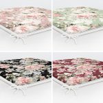 4'lü Renkli Zemin Üzerinde Çiçek Desenli Modern Fermuarlı Sandalye Minderi Seti Realhomes