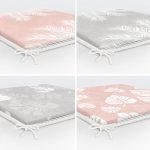 4'lü Renkli Zemin Üzerinde Yaprak Desenli Modern Fermuarlı Sandalye Minderi Seti Realhomes