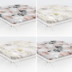 4'lü Renkli Zemin Üzerinde Yaprak Desenli Modern Fermuarlı Sandalye Minderi Seti Realhomes