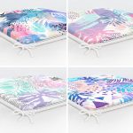 - RealHomes Fermuarlı Sandalye Minderi - Realhomes  4'lü Renkli Yaprak Tropik Yaprak Özel Tasarım Dijital Baskılı Fermuarlı Sandalye Minderi Seti Realhomes