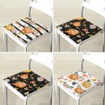 4'lü Kabak Motifli Dijital Baskılı Fermuarlı Sandalye Minderi Seti Realhomes