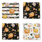 4'lü Kabak Motifli Dijital Baskılı Fermuarlı Sandalye Minderi Seti Realhomes