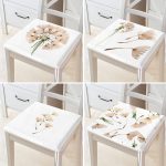 - RealHomes Fermuarlı Sandalye Minderi - Realhomes  4'lü Beyaz Zemin Üzerinde Çiçek Desenli Modern Fermuarlı Sandalye Minderi Seti Realhomes