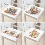 - RealHomes Fermuarlı Sandalye Minderi - Realhomes 4'lü Sepetli Kabak Konsept Dijital Baskılı Modern Fermuarlı Sandalye Minderi Seti Realhomes