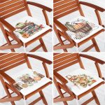 - RealHomes Fermuarlı Sandalye Minderi - Realhomes 4'lü Sepetli Kabak Konsept Dijital Baskılı Modern Fermuarlı Sandalye Minderi Seti Realhomes