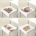 - RealHomes Fermuarlı Sandalye Minderi - Realhomes 4'lü Sepetli Kabak Konsept Dijital Baskılı Modern Fermuarlı Sandalye Minderi Seti Realhomes