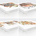 - RealHomes Fermuarlı Sandalye Minderi - Realhomes 4'lü Sepetli Kabak Konsept Dijital Baskılı Modern Fermuarlı Sandalye Minderi Seti Realhomes