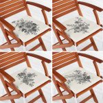 - RealHomes Fermuarlı Sandalye Minderi - Realhomes  4'lü Renkli Zemin Üzerinde Yaprak Desenli Modern Fermuarlı Sandalye Minderi Seti Realhomes