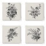 - RealHomes Fermuarlı Sandalye Minderi - Realhomes  4'lü Renkli Zemin Üzerinde Yaprak Desenli Modern Fermuarlı Sandalye Minderi Seti Realhomes