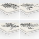 - RealHomes Fermuarlı Sandalye Minderi - Realhomes  4'lü Renkli Zemin Üzerinde Yaprak Desenli Modern Fermuarlı Sandalye Minderi Seti Realhomes