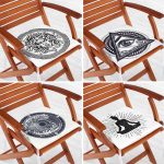 - RealHomes Fermuarlı Sandalye Minderi - Realhomes  4'lü Modern Üçüncü Göz Motifli Fermuarlı Sandalye Minderi Seti Realhomes