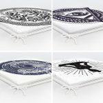 - RealHomes Fermuarlı Sandalye Minderi - Realhomes  4'lü Modern Üçüncü Göz Motifli Fermuarlı Sandalye Minderi Seti Realhomes