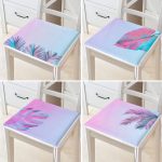 4'lü Neon Tropik Yaprak Desenli Dijital Baskılı Özel Tasarım Fermuarlı Sandalye Minderi Seti Realhomes