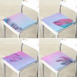 4'lü Neon Tropik Yaprak Desenli Dijital Baskılı Özel Tasarım Fermuarlı Sandalye Minderi Seti Realhomes