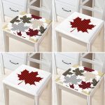 - RealHomes Fermuarlı Sandalye Minderi - Realhomes 4'lü Yaprak Tasarımlı Ekoseli Yılbaşı Konsept Modern Fermuarlı Sandalye Minderi Seti Realhomes