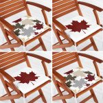 - RealHomes Fermuarlı Sandalye Minderi - Realhomes 4'lü Yaprak Tasarımlı Ekoseli Yılbaşı Konsept Modern Fermuarlı Sandalye Minderi Seti Realhomes