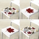 - RealHomes Fermuarlı Sandalye Minderi - Realhomes 4'lü Yaprak Tasarımlı Ekoseli Yılbaşı Konsept Modern Fermuarlı Sandalye Minderi Seti Realhomes