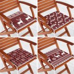 - RealHomes Fermuarlı Sandalye Minderi - Realhomes  4'lü Yılbaşı Özel Tasarım Ekose Zeminli Geyik Ve Kar Taneleri Fermuarlı Sandalye Minderi Seti Realhomes