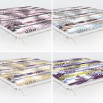 4'lü Beyaz Zemin Üzerinde Siyah Geometrik Desenli Modern Fermuarlı Sandalye Minderi Seti Realhomes