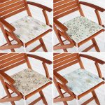 4'lü Renkli Zemin Üzerinde Çiçek Desenli Modern Fermuarlı Sandalye Minderi Seti Realhomes