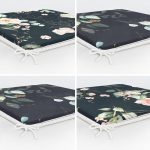 - RealHomes Fermuarlı Sandalye Minderi - Realhomes  4'lü Siyah Zemin Üzerinde Çiçek Desenli Modern Fermuarlı Sandalye Minderi Seti Realhomes