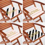 - RealHomes Fermuarlı Sandalye Minderi - Realhomes  4'lü Beyaz Zemin Üzerinde Gold Detaylı Geometrik Desenli Modern Fermuarlı Sandalye Minderi Seti Realhomes