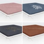 - RealHomes Fermuarlı Sandalye Minderi - Realhomes  4'lü Renkli Zemin Üzerinde Onedraw Çizimli Yaprak Desenli Modern Fermuarlı Sandalye Minderi Seti Realhomes